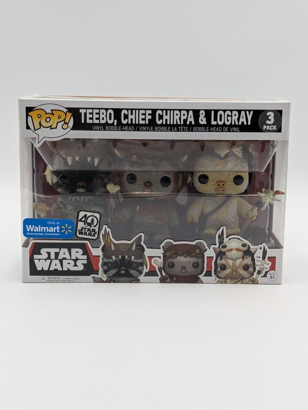 3-Pack Funko Pop Vinyl Star Wars Ewok Teebo/Chief Chirpa/Logray Walmart Exclusiv